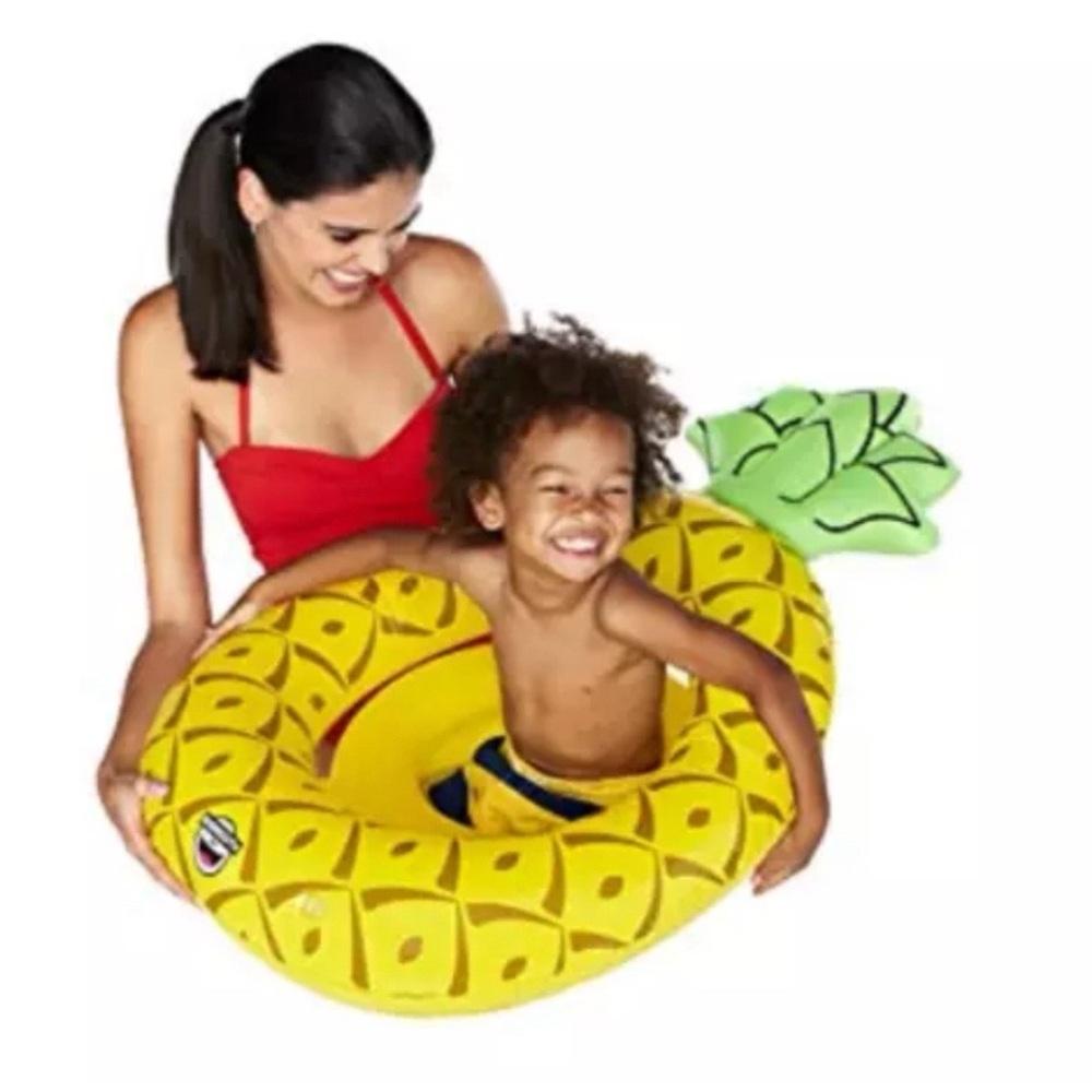 Lil Floats Toddler Inflatable Pool Float Boat Pineapple Ages 1-3 Up To 45lbs